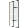 Mexen Next L parawan nawannowy 1-skrzydłowy 80 x 150 cm, czarna kratka,  miedź szczotkowana - 895-080-000-03-77-65