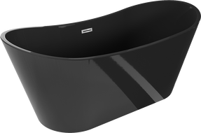 Mexen Montana wanna wolnostojąca 170 x 80 cm, czarna, przelew chrom - 52011708070-01