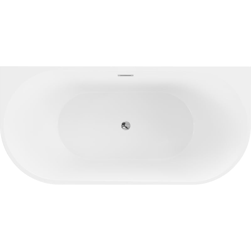 Mexen Oval wanna wolnostojąca przyścienna 170 x 80 cm, biała/czarna, przelew chrom - 52671708075-01