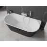 Mexen Oval wanna wolnostojąca przyścienna 170 x 80 cm, biała/czarna, przelew biały - 52671708075-20