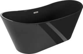 Mexen Montana wanna wolnostojąca 170 x 80 cm, czarna, przelew nikiel szczotkowany - 52011708070-97
