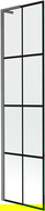 Mexen Next L parawan nawannowy 1-skrzydłowy 50 x 150 cm, czarna kratka,  gun gray szczotkowany - 895-050-000-03-77-66