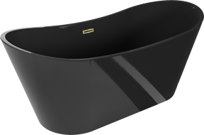Mexen Montana wanna wolnostojąca 170 x 80 cm, czarna, przelew złoty - 52011708070-50