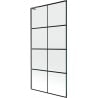 Mexen Next L parawan nawannowy 1-skrzydłowy 90 x 150 cm, czarna kratka,  gun gray szczotkowany - 895-090-000-03-77-66