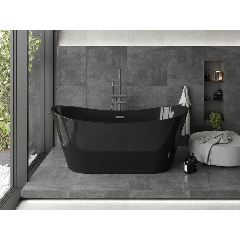 Mexen Montana wanna wolnostojąca 170 x 80 cm, czarna, przelew gun metal - 52011708070-95