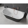 Mexen Oval wanna wolnostojąca przyścienna 180 x 80 cm, biała/czarna, przelew różowe złoto - 52671808075-60