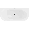 Mexen Oval wanna wolnostojąca przyścienna 180 x 80 cm, biała/czarna, przelew czarny - 52671808075-70