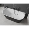 Mexen Oval wanna wolnostojąca przyścienna 180 x 80 cm, biała/czarna, przelew czarny - 52671808075-70