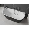 Mexen Oval wanna wolnostojąca przyścienna 180 x 80 cm, biała/czarna, przelew gun metal - 52671808075-95