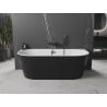 Mexen Oval wanna wolnostojąca przyścienna 180 x 80 cm, biała/czarna, przelew czarny - 52671808075-70