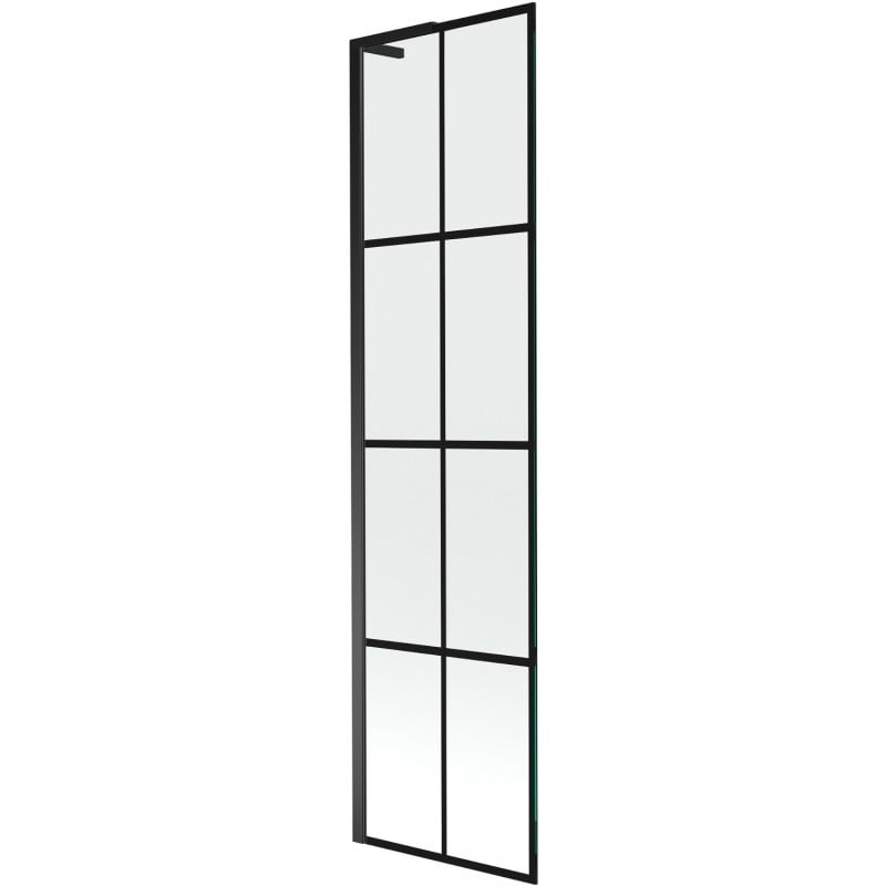 Mexen Next L parawan nawannowy 1-skrzydłowy 50 x 150 cm, czarna kratka, czarny - 895-050-000-03-77-70