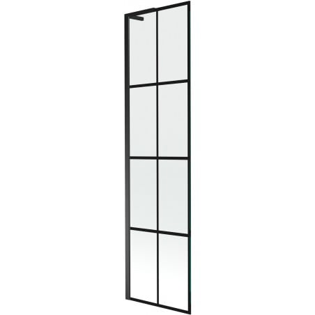 Mexen Next L parawan nawannowy 1-skrzydłowy 50 x 150 cm, czarna kratka, czarny - 895-050-000-03-77-70