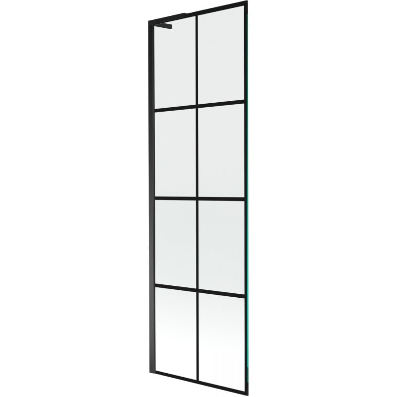 Mexen Next L parawan nawannowy 1-skrzydłowy 60 x 150 cm, czarna kratka, czarny - 895-060-000-03-77-70