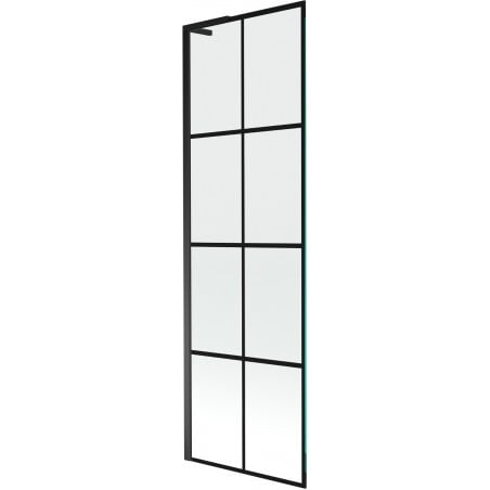 Mexen Next L parawan nawannowy 1-skrzydłowy 60 x 150 cm, czarna kratka, czarny - 895-060-000-03-77-70