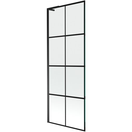 Mexen Next L parawan nawannowy 1-skrzydłowy 70 x 150 cm, czarna kratka, czarny - 895-070-000-03-77-70