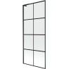 Mexen Next L parawan nawannowy 1-skrzydłowy 80 x 150 cm, czarna kratka, czarny - 895-080-000-03-77-70