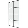 Mexen Next L parawan nawannowy 1-skrzydłowy 90 x 150 cm, czarna kratka, czarny - 895-090-000-03-77-70