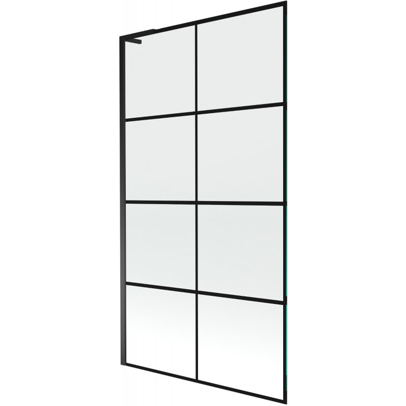 Mexen Next L parawan nawannowy 1-skrzydłowy 100 x 150 cm, czarna kratka, czarny - 895-100-000-03-77-70