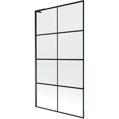 Mexen Next L parawan nawannowy 1-skrzydłowy 100 x 150 cm, czarna kratka, czarny - 895-100-000-03-77-70