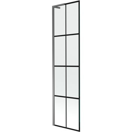 Mexen Next L parawan nawannowy 1-skrzydłowy 50 x 150 cm, czarna kratka, gun metal - 895-050-000-03-77-95