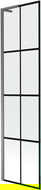Mexen Next L parawan nawannowy 1-skrzydłowy 50 x 150 cm, czarna kratka, gun metal - 895-050-000-03-77-95