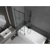 Mexen Next L parawan nawannowy 1-skrzydłowy 60 x 150 cm, czarna kratka, gun metal - 895-060-000-03-77-95