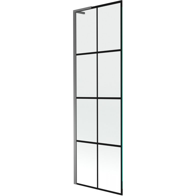 Mexen Next L parawan nawannowy 1-skrzydłowy 60 x 150 cm, czarna kratka, gun metal - 895-060-000-03-77-95