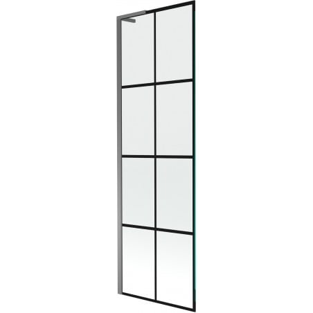Mexen Next L parawan nawannowy 1-skrzydłowy 60 x 150 cm, czarna kratka, gun metal - 895-060-000-03-77-95