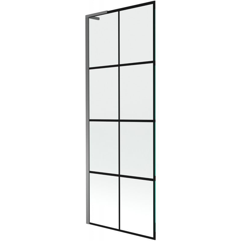Mexen Next L parawan nawannowy 1-skrzydłowy 70 x 150 cm, czarna kratka, gun metal - 895-070-000-03-77-95