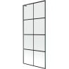 Mexen Next L parawan nawannowy 1-skrzydłowy 80 x 150 cm, czarna kratka, gun metal - 895-080-000-03-77-95