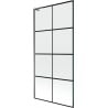 Mexen Next L parawan nawannowy 1-skrzydłowy 90 x 150 cm, czarna kratka, gun metal - 895-090-000-03-77-95