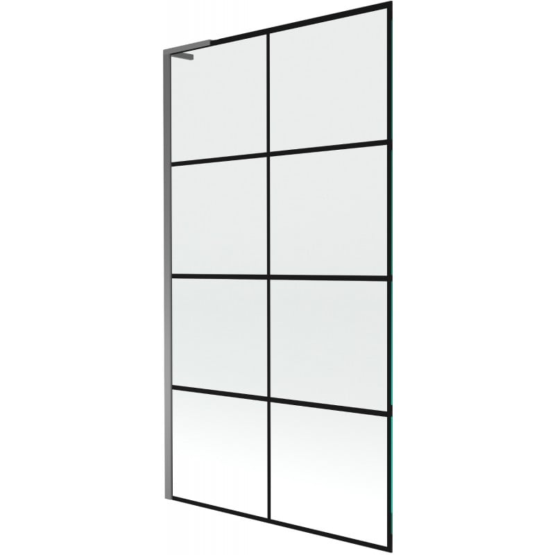 Mexen Next L parawan nawannowy 1-skrzydłowy 100 x 150 cm, czarna kratka, gun metal - 895-100-000-03-77-95