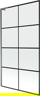 Mexen Next L parawan nawannowy 1-skrzydłowy 100 x 150 cm, czarna kratka, gun metal - 895-100-000-03-77-95
