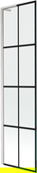 Mexen Next L parawan nawannowy 1-skrzydłowy 50 x 150 cm, czarna kratka, nikiel szczotkowany - 895-050-000-03-77-97