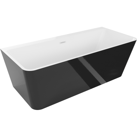 Mexen Volta wanna wolnostojąca przyścienna 150 x 75 cm, biała/czarna, przelew biały - 51131507575-20