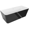 Mexen Volta wanna wolnostojąca przyścienna 150 x 75 cm, biała/czarna, przelew biały - 51131507575-20