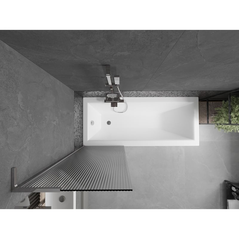 Mexen Next L parawan nawannowy 1-skrzydłowy 60 x 150 cm, prążki, chrom - 895-060-000-03-09-01