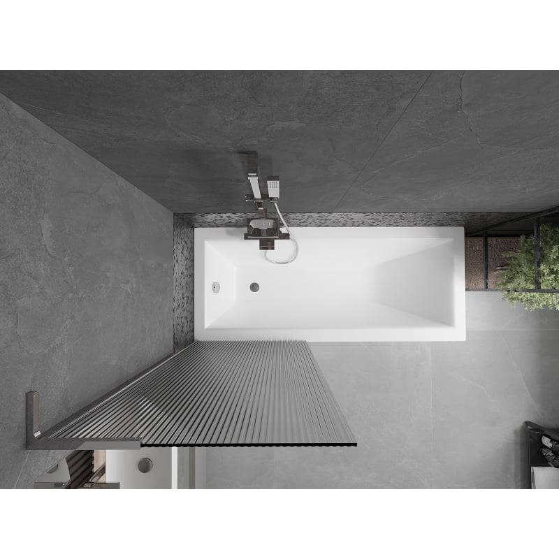 Mexen Next L parawan nawannowy 1-skrzydłowy 70 x 150 cm, prążki, chrom - 895-070-000-03-09-01