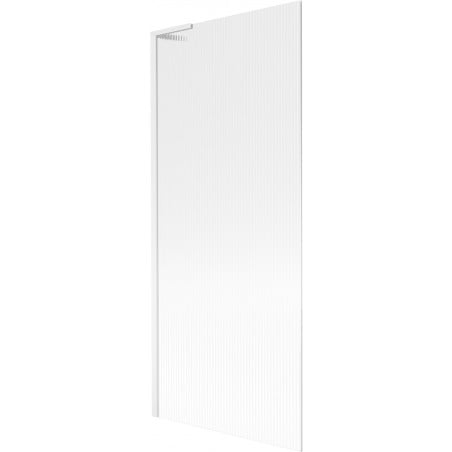 Mexen Next L parawan nawannowy 1-skrzydłowy 80 x 150 cm, prążki, biały - 895-080-000-03-09-20