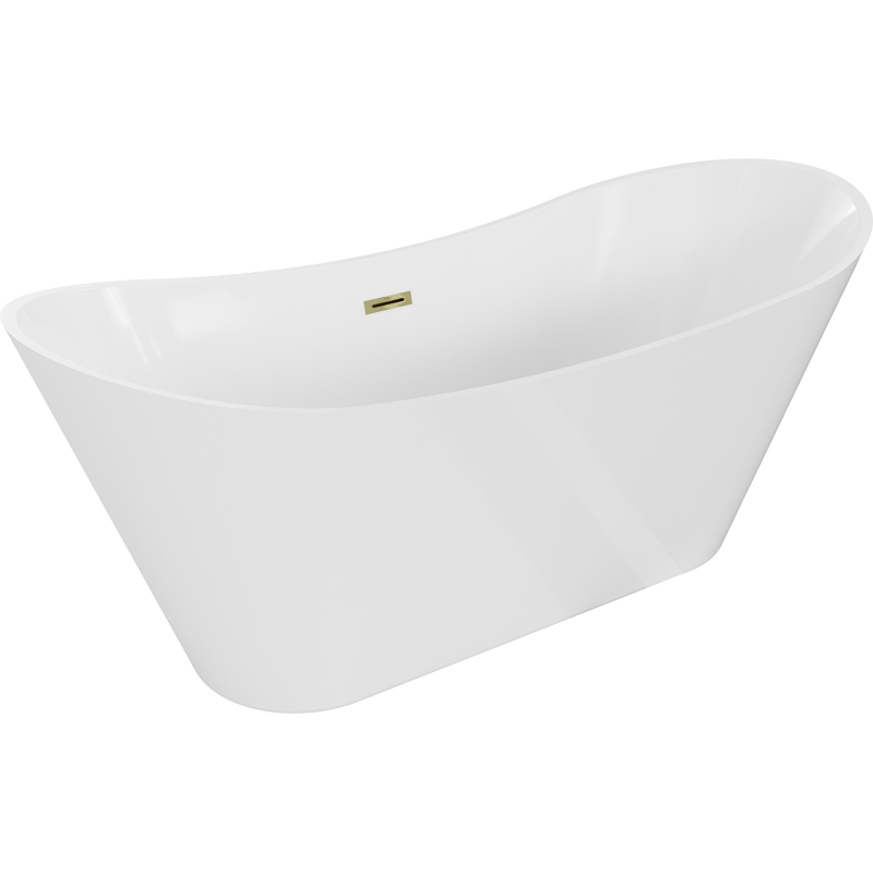 Mexen Celia wanna wolnostojąca 170 x 75 cm, biała, przelew złoty - 52331707500-50