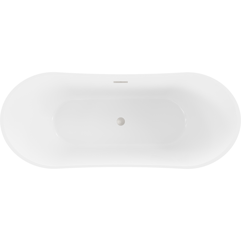 Mexen Celia wanna wolnostojąca 170 x 75 cm, biała, przelew nikiel szczotkowany - 52331707500-97