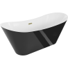Mexen Celia wanna wolnostojąca 170 x 75 cm, biała/czarna, przelew złoty - 52331707575-50
