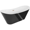 Mexen Celia wanna wolnostojąca 170 x 75 cm, biała/czarna, przelew różowe złoto - 52331707575-60