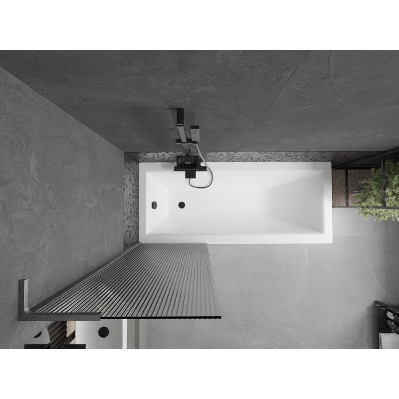 Mexen Next L parawan nawannowy 1-skrzydłowy 60 x 150 cm, prążki, gun gray szczotkowana - 895-060-000-03-09-66