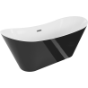 Mexen Celia wanna wolnostojąca 170 x 75 cm, biała/czarna, przelew gun gray szczotkowany - 52331707575-66