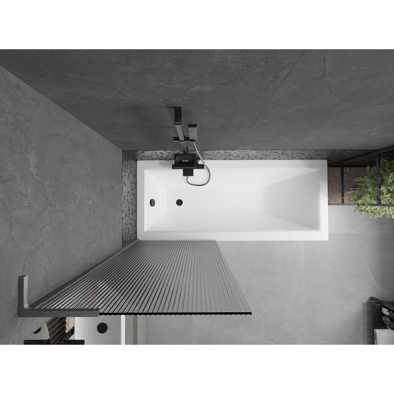 Mexen Next L parawan nawannowy 1-skrzydłowy 70 x 150 cm, prążki, gun gray szczotkowana - 895-070-000-03-09-66
