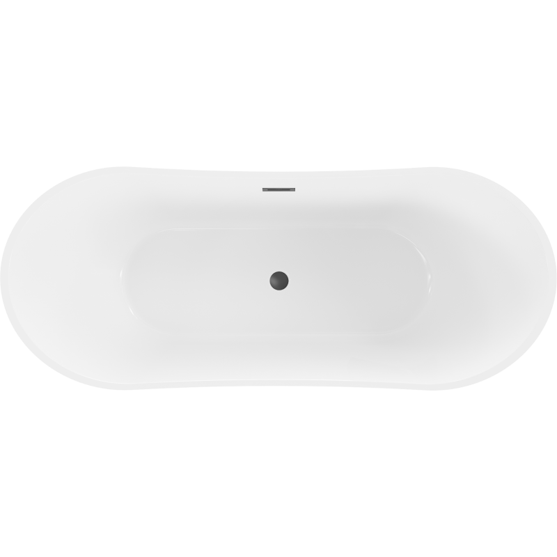 Mexen Celia wanna wolnostojąca 170 x 75 cm, biała/czarna, przelew czarny - 52331707575-70