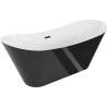Mexen Celia wanna wolnostojąca 170 x 75 cm, biała/czarna, przelew czarny - 52331707575-70