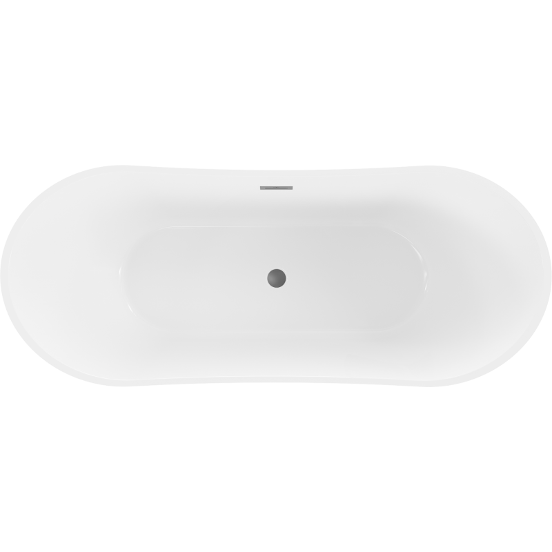 Mexen Celia wanna wolnostojąca 170 x 75 cm, biała/czarna, przelew gun metal - 52331707575-95