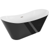 Mexen Celia wanna wolnostojąca 170 x 75 cm, biała/czarna, przelew nikiel szczotkowany - 52331707575-97